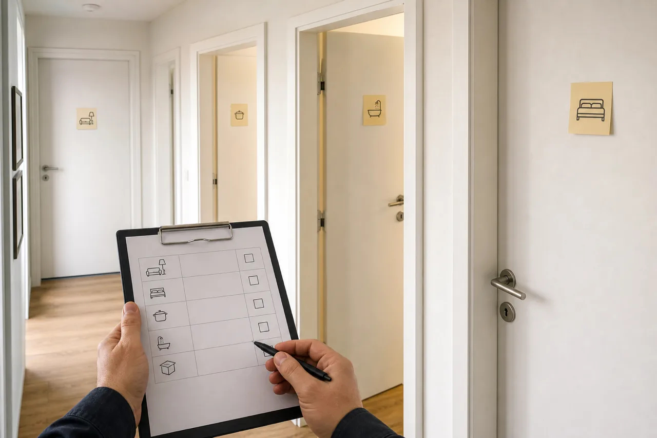 Raumweise Freigabe mit Checkliste in einer Wohnung